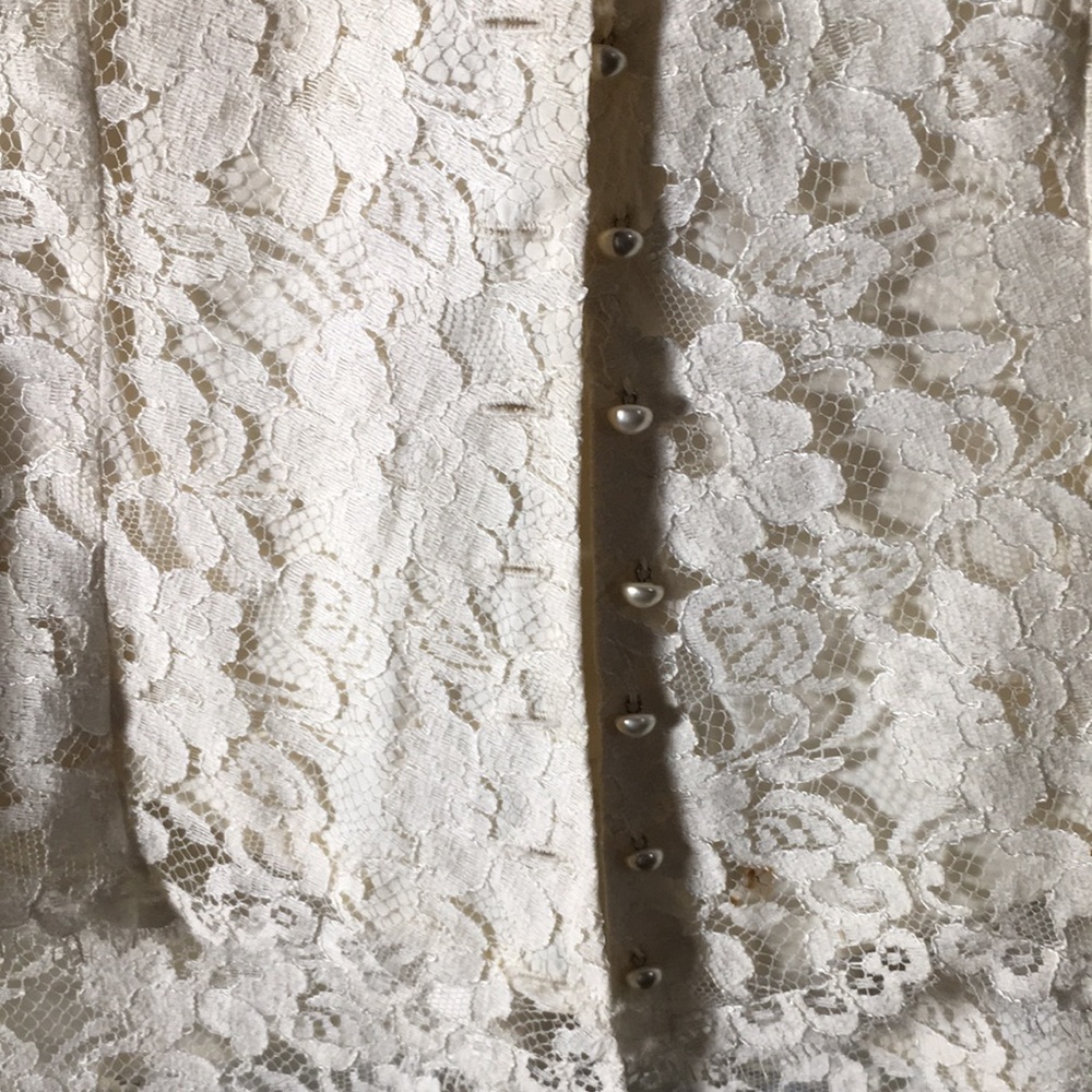 Cachet by Bari Protas vintage cream lace dress jacket & matching skirt size 6 - Picture 3 of 7
